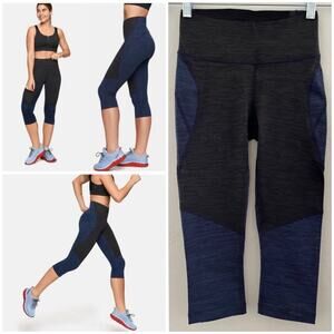 Outdoor Voices TechSweat Leggings Two-Tone Kneecap Crop in Baltic Night XS NEW